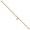 thumbnail image 2 of Primal Gold 14 Karat Yellow Gold Cut-out Heart with Dangling Heart Children's Anchor Link ID Bracelet, 2 of 6