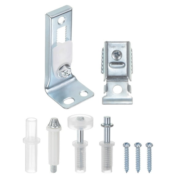 Unique Bargains Bifold Door Hardware Kit Include Top & Bottom Pivot, Bracket & Guide Wheel Bi-fold Closet Door Hardware Kit