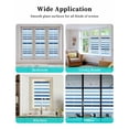 thumbnail image 6 of Window Privacy Film Blue Ombre Striped Stained Glass Window Film Decorative Sun Block Window Cover Modern Abstract Gradient Lines Art Window Clings Static Adhesive Sticker for Bathroom 35.4"x78.7", 6 of 7