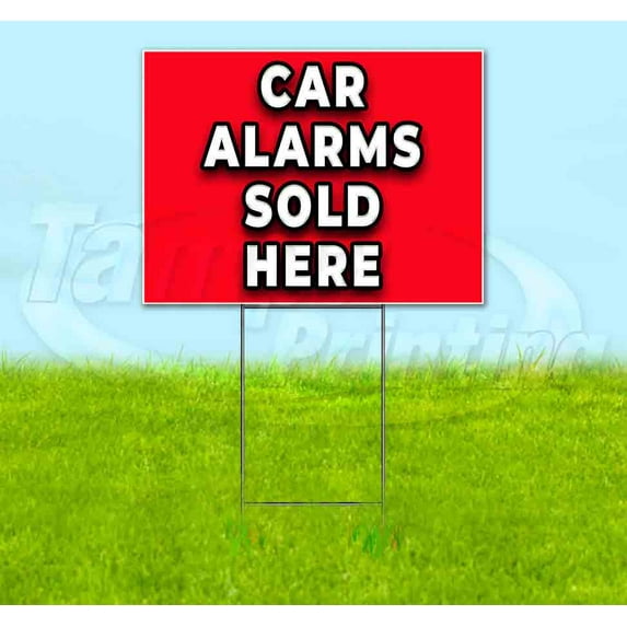 Car Audio Sold Here (18" x 24") Yard Sign, Includes Metal Step Stake