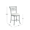 thumbnail image 3 of Hillsdale Furniture Dutton 19" Metal Vanity Stool, Chrome with White Plush Seat, 3 of 15