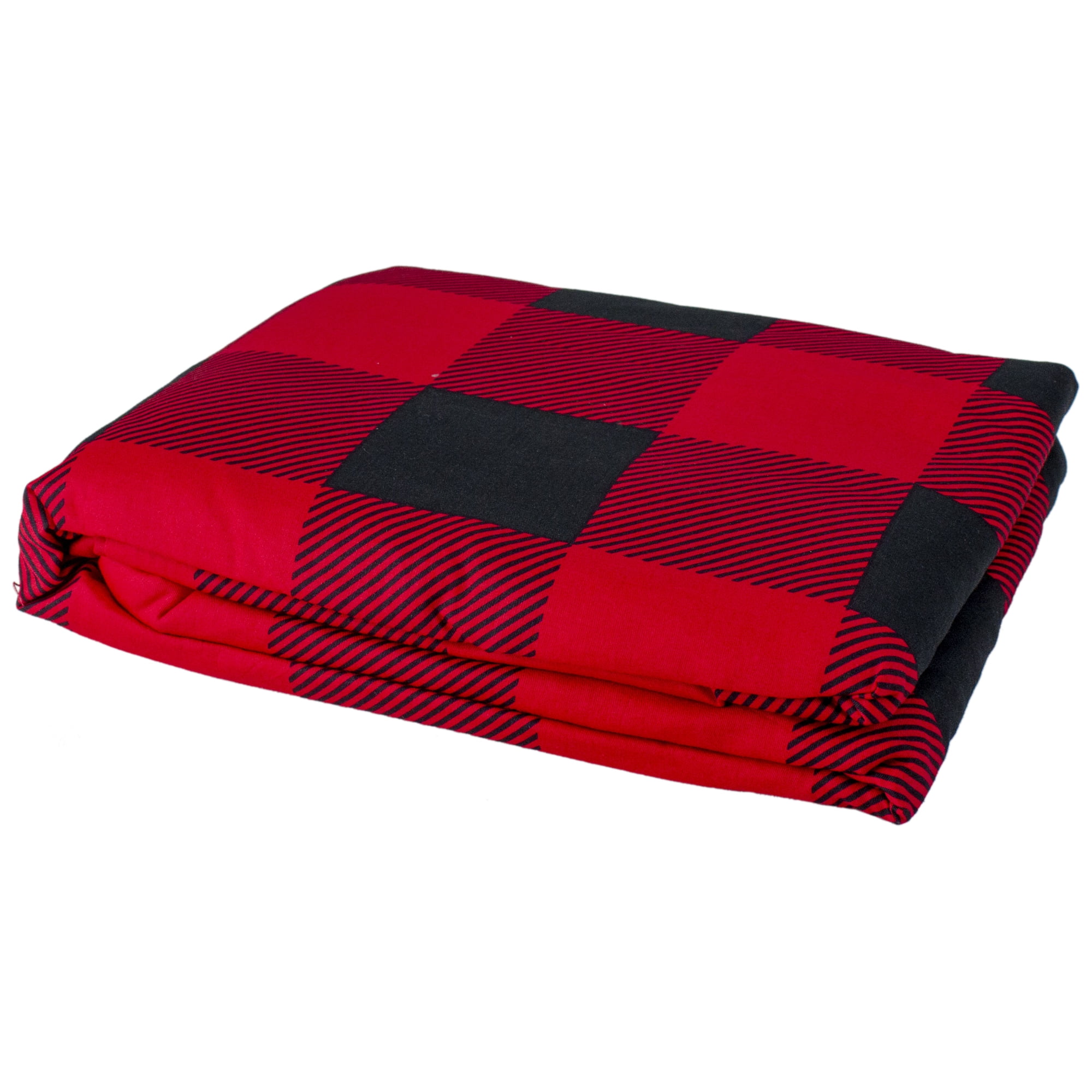 90" Black and Red Queen Size Buffalo Plaid Duvet Cover