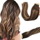 thumbnail image 1 of Goo Goo Extensiones De Cabello Con Cinta De Cabello Humano 4/27/4 Balayage Marrón Chocolate A Rubio Caramelo 16 Pulgadas 1.76 Oz 20 Piezas De Extremos Gruesos Cinta Recta Sin Costuras En Extensiones D, 1 of 5