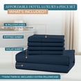 thumbnail image 3 of Casa Platino 600 TC 100% Cotton California King Sheet Set, Ultra Soft & Comfy, Sateen Weave Bedding, Hotel Style, Deep Pocket - Denim, 3 of 8