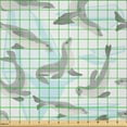 thumbnail image 2 of Ambesonne Seal Fabric by the Yard Microfiber, Repetitive Sea Animal Pattern, 2 Yards, Soft Blue Grey, 2 of 2