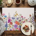 thumbnail image 2 of Placemats Set of 6, Wildflower Place Mats Herb Flower Botanical Linen Tablemats Washable Placemat Table Decoration for Kitchen Table Dinner Party Home Decor Indoor Outdoor 13x19 Inch, 2 of 9