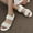 White, variant on Under $15 Sandals Women, Xunlbb Women's Fashion Casual Elastic Roman Style Spring And Summer New Flat Sandals(Black,Size:36)