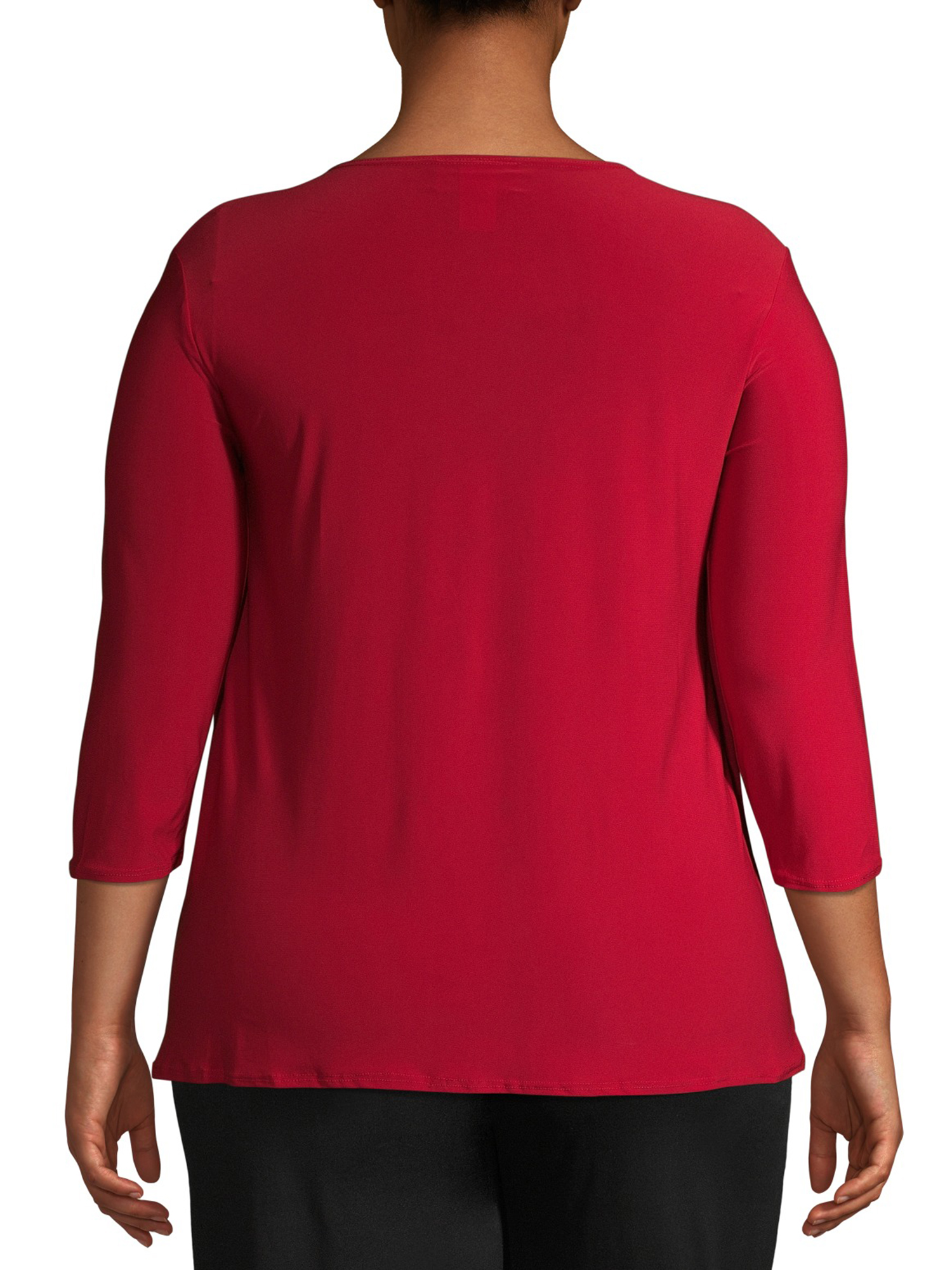 Ella Samani Women's Plus Size 3/4 Sleeve Cardigan with Necklace