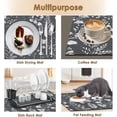 thumbnail image 6 of Coffee Mat for Countertops, Flower Botanical Grey Dish Drying Mat 2 Pcs for Kitchen Coffee Bar Accessories, Coffee Maker Espresso Machine Dish Rack Hide Stain Rubber Backed 12x19in, 6 of 6