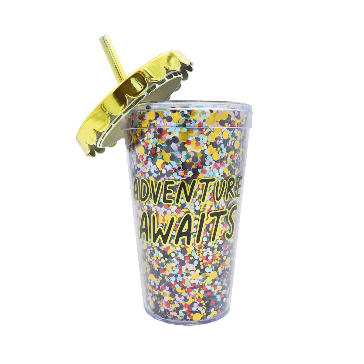 Packed Party "Adventure Awaits" Confetti Tumbler