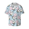 thumbnail image 2 of Lsque Cute Panda Bear print Men's Cuban Collar Short Sleeve Shirt Summer Beachwear Casual Button Down Fashionable Vacation Leisure Shirt-4X-Large, 2 of 7