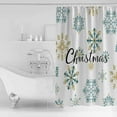 thumbnail image 4 of Extra Long Shower Curtain 72x96 Inch, Teal Yellow Snowflake Christmas Shower Curtain Waterproof Bathroom Decor Xmas Snowflake Fabric Bath Curtain Set Accessories with Hooks, 4 of 6