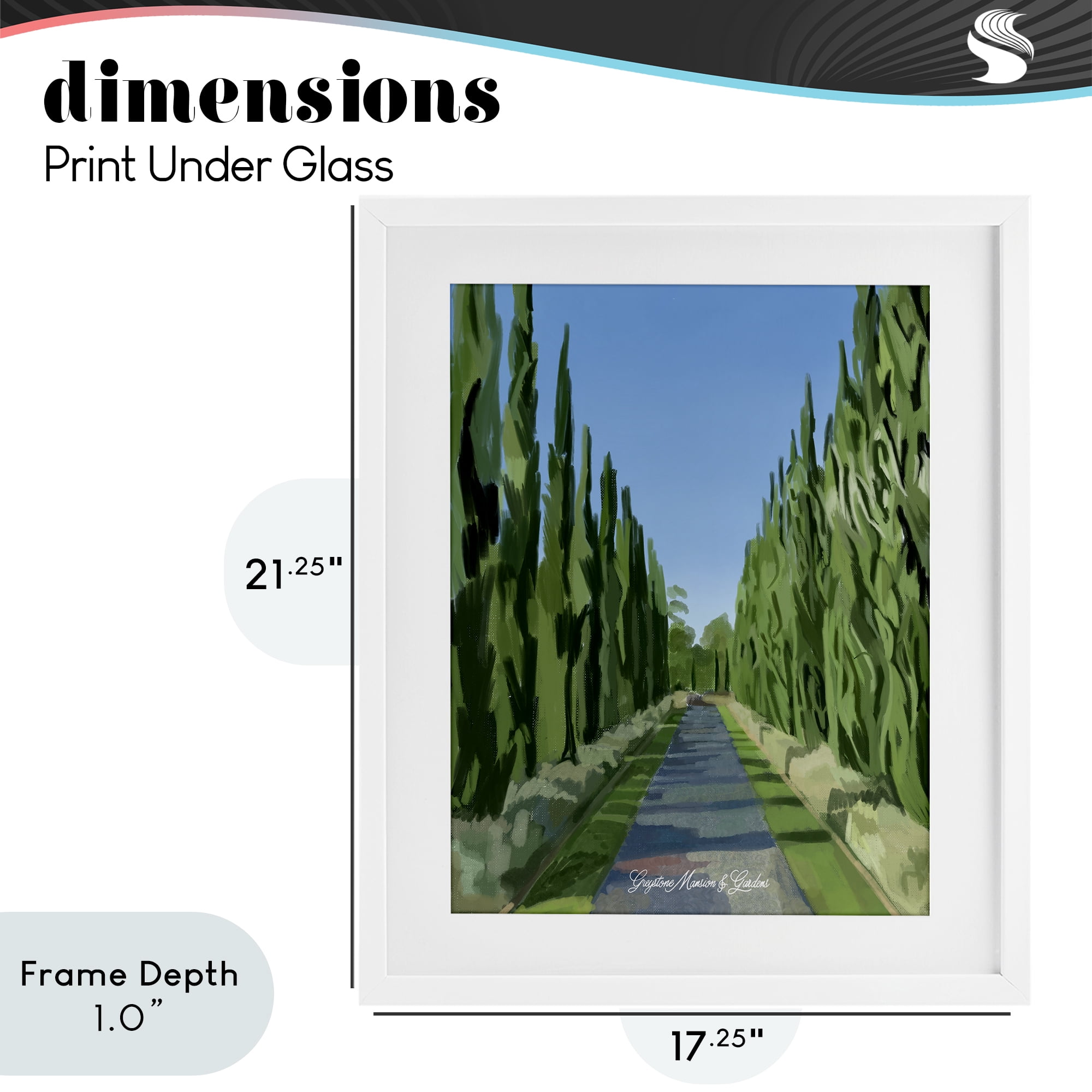 Stupell Industries Greystone Gardens Path White Framed Print Under Glass, design by Amelia Noyes