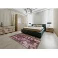 thumbnail image 5 of Ahgly Company Machine Washable Indoor Square Abstract Velvet Maroon Purple Area Rugs, 6' Square, 5 of 7