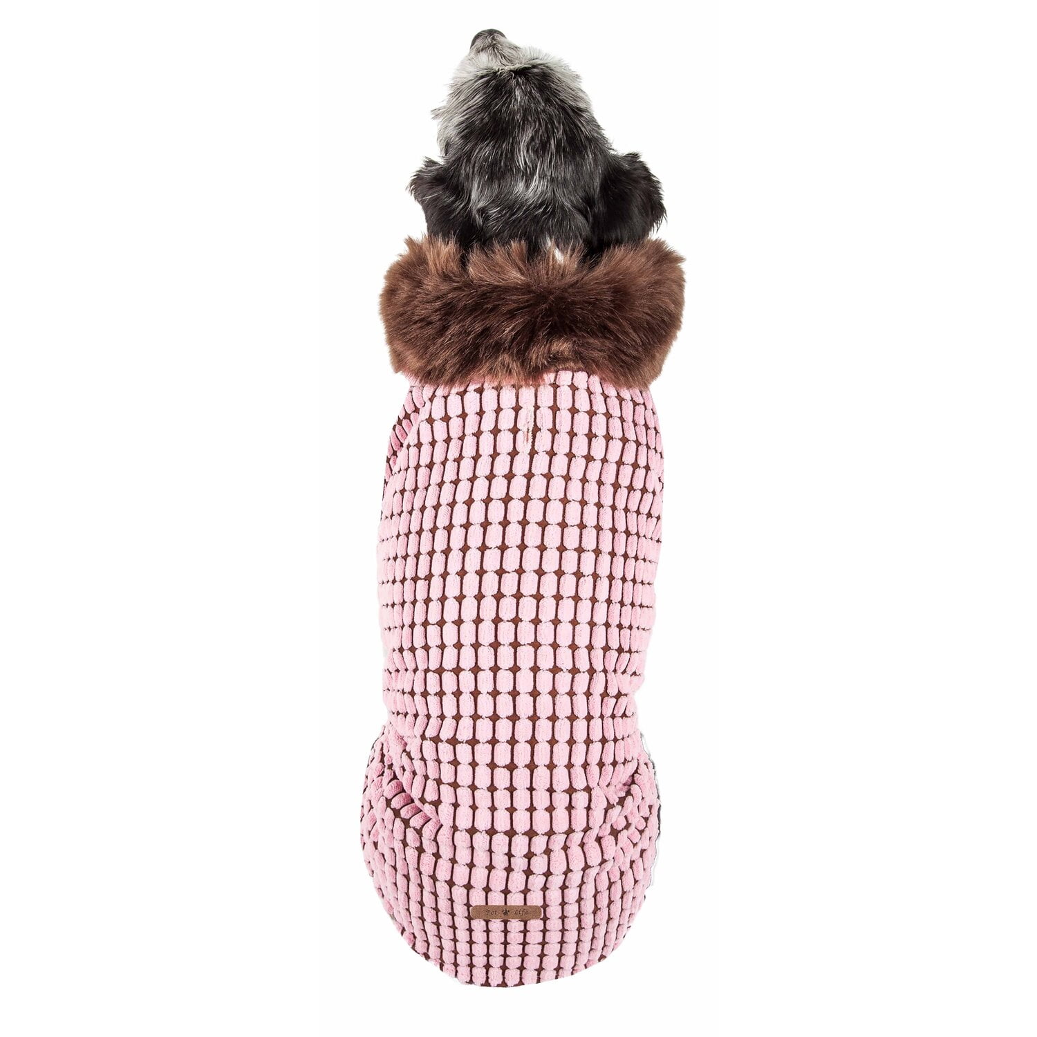 Pet Life ® Luxe 'Beautifur' Box-Stitched Elegant Designer Mink Fur Dog Coat