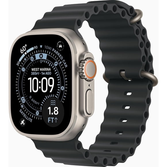 Apple Watch Ultra 2 de 49 Mm, 4 G, Resistente (Natural), con Caja de Titanio y Correa Negra Ocean de Talla Única (Modelo A2986) (Reacondicionado).