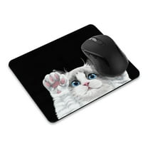 WIRESTER 8.66x7.08 in Rectangle Mouse Pad with Non-Slip Rubber Base for Computers, Laptop, Office & Home - Animal White Silver Point Ragdoll Cat Paws Up