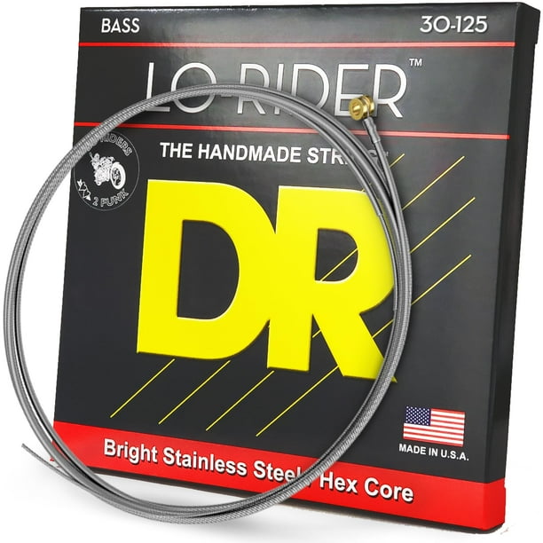 Cuerda para bajo DR Strings Lo-Rider de acero inoxidable con núcleo hexagonal
