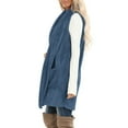 thumbnail image 6 of HAiming Womens Winter Fleece Vest Trendy Solid Sleeveless Open Front Cardigan Jackets Casual Warm Loose Coat Outwear, 6 of 8