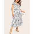 thumbnail image 6 of SIEANE Women's summer oversized elegant V-neck breathable retro dress 1X-5X, 6 of 7