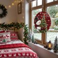 thumbnail image 3 of Welcome Sign for Front Door, Christmas Snowman Round Metal Wall Art Wreaths, Funny Xmas Tree Snowflake Red Black Plaid Outdoor Indoor Wall Hanging Sign for Porch Decor Housewarming Gifts 11.8 Inch, 3 of 8