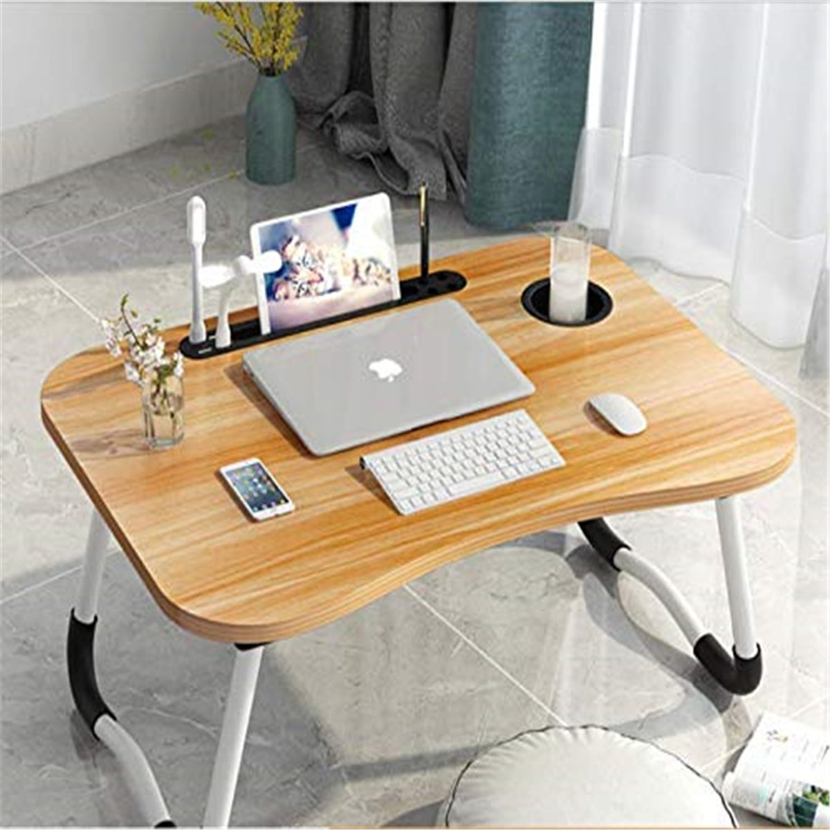 Like-very Laptop bed tray table laptop table for bed sofa height adjustable folding lepdesks laptop stand bed table breakfast table laptop stand nursing table laptop table couch laptop tray stand 