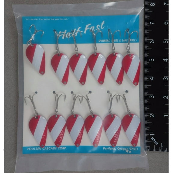 Poulsen Cascade Tackle Half-Fast Steelure One Dozen 1/2 Red/Whtie