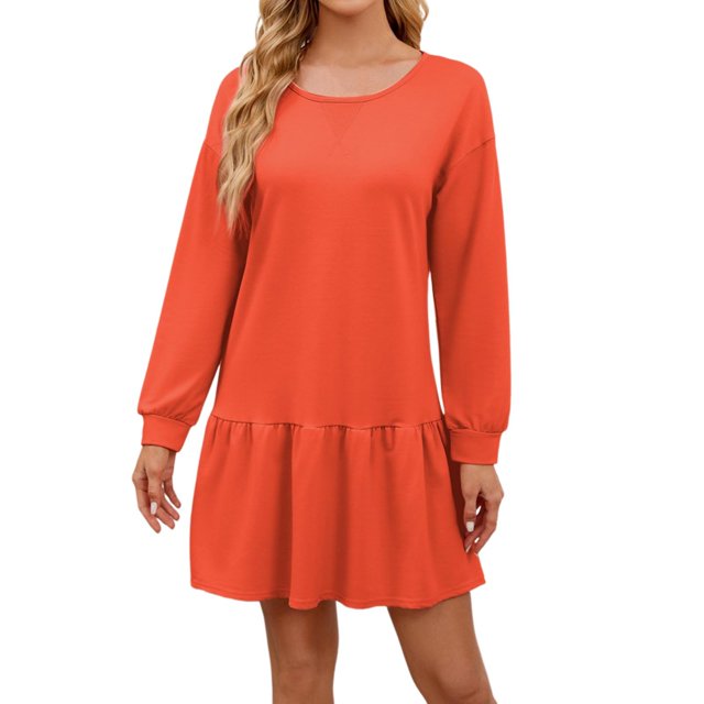 Robe Chandail à Manches Longues Automne 2024 pour Femmes - Col Rond, Tricot Côtelé et Design Patchwork