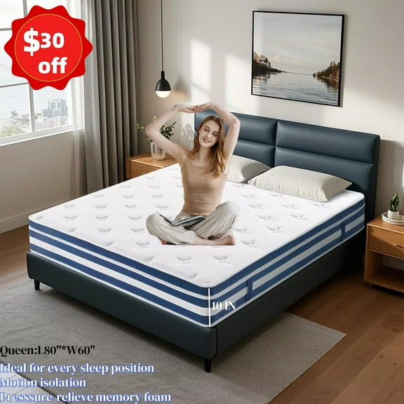 BMMB 12 Inch Twin Size Premium Memory Foam High Quality Pocket Coils Mattress Medium Firm High Breathable Zero Pressure Cooling Night Sleep