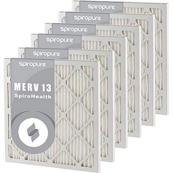 SpiroPure 9x11x1 MERV 13 Pleated Filter Air Filters - Made in USA (6 Pack)