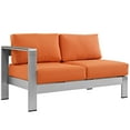 thumbnail image 4 of Modway Shore 7 Piece Outdoor Patio Sectional Sofa Set in Silver Orange, 4 of 7