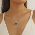 thumbnail image 3 of Juwaliy Dragonfly Necklace Heart May Birthstone Necklace Emerald CZ 925 Sterling Silver Pendant Green Jewelry Women Birthday Christmas Mother's Day Gifts, 3 of 10