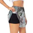 thumbnail image 3 of Lsque Funny Cat Printed Women's Running Shorts with Liner Pockets,Elastic Quick Dry Workout Athletic Gym Yoga Shorts,Womens High Waist Shorts-XX-Large, 3 of 9