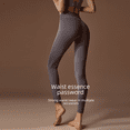 thumbnail image 4 of Pantalones de yoga Lijado desnudo Deportes De una sola pieza Cintura alta europea y americana Levantamiento de cadera Melocotón Apretado Pantalones de fitness de secado rápido para mujeres, 4 of 5