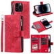 thumbnail image 3 of Funda de cuero con tapa cruzada para iPhone, 15, 14 Pro Max, 13, 12, 11, X, XS, XR, SE, 2022, 8, 7 Plus, funda larga con cordón y cremallera para tarjetas, 3 of 5