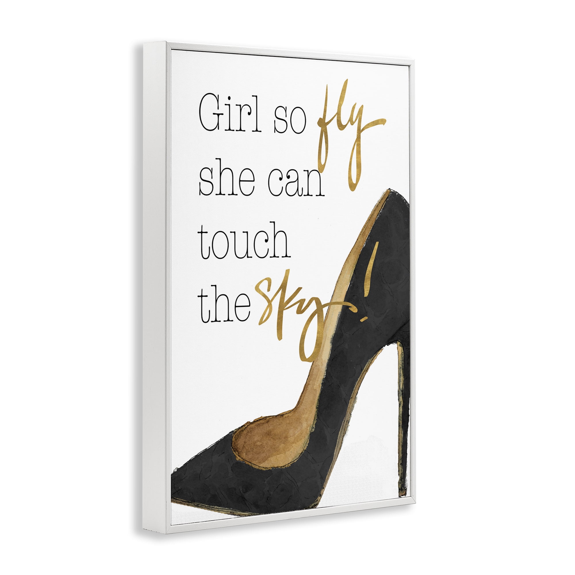 Stupell Industries Touch The Sky Phrase Beauty & Fashion Painting White Framed Art Print Wall Art, 20 x 30