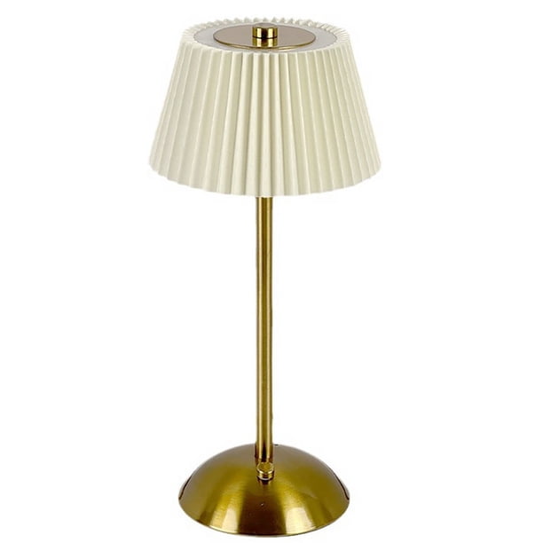 Lámpara Escritorio Mesita Noche Mesa Pequeña Plisada Recargable Por USB Inalámbrica para Sala Estar Oficina