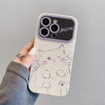thumbnail image 2 of Cute Cat Purple Line Draw Meow Large Camera Lens Protector Soft  for iPhone Case (White,iPhone 13), 2 of 5