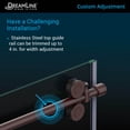 thumbnail image 3 of DreamLine Enigma-XO 34 1/2 in. D x 68 3/8-72 3/8 in. W x 76 in. H Frameless Shower Enclosure in Polished Stainless Steel, 3 of 11