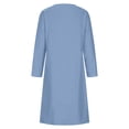 thumbnail image 5 of Fesfesfes Women Dress Solid Cold Shoulder Long Sleeve V-Neck Regular Dress Tops on, 5 of 8