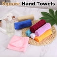 thumbnail image 4 of Uxcell 6 Pcs Square Hand Towels, 9.8 x 9.8" Soft Microfiber Hanging Hand Towel with Hanging Loop Highly Absorbent Kitchen Towels for Home Bathroom Kitchen Cleaning Supplies, White, 4 of 6