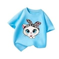 thumbnail image 3 of MEZZALL Kids Girls Cute Graphic Cartoon T-Shirts Round Neck Short Sleeve Tee Summer Casual T Shirt Tee Stylish Baby Toddler Dailywear, 3 of 5