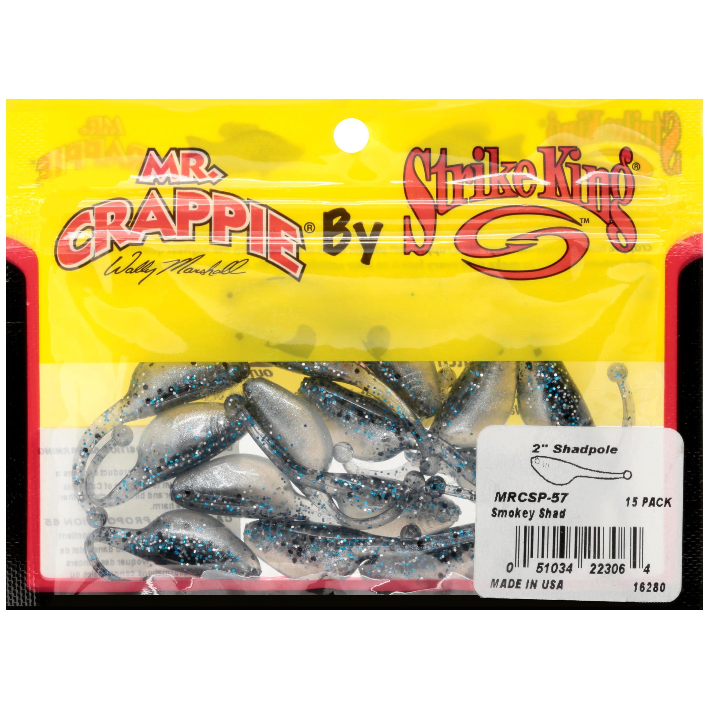 (4 pack) Mr. Crappie® Smoky Shad 2" Shadpole Fishing Lures 15 ct Bag
