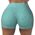 thumbnail image 2 of Goofa Teal Green Glitter Printed Workout Shorts Women Seamless Scrunch Butt Lifting High Waisted Gym Booty Shorts Elastic Workout Shorts-X-Large, 2 of 8