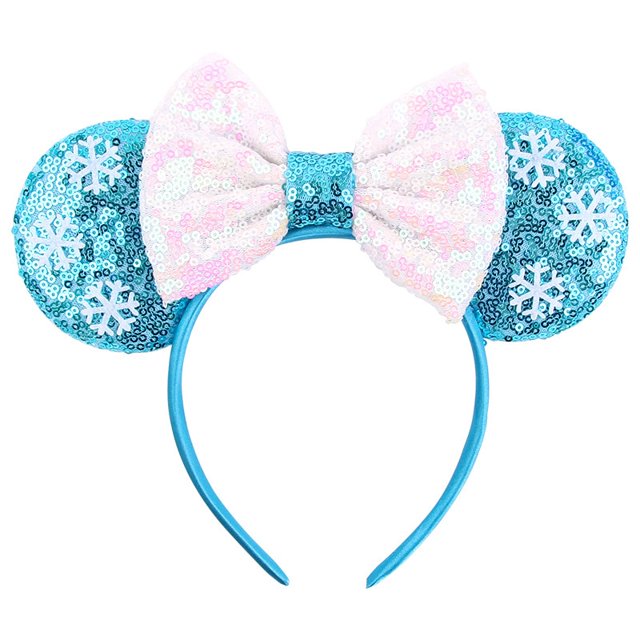 Diadema con orejas de Mickey Mouse 2022, diadema con lazo de lentejuelas para Festival de copos de nieve de Navidad, accesorios para el cabello de fiesta para mujeres y niñas, regalo Gao Jinjia LED