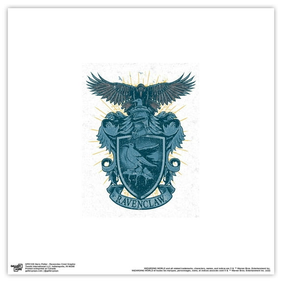 Gallery Pops Harry Potter - Ravenclaw Crest Graphic Wall Art, Unframed Version, 12" x 12"
