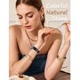thumbnail image 5 of Wearlizer Beaded Agate Band Compatible with Apple Watch 38/40/41/42/44/45/46/49mm, Handmade Natural Stone Stretch Bracelet for Women, Boho Strap for iWatch Series 11/10/9/8/7/6/5/4/SE/Ultra, 5 of 7