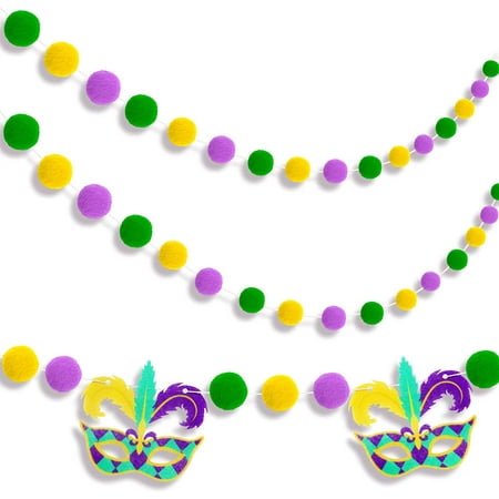 mardi gras plastic ball garland