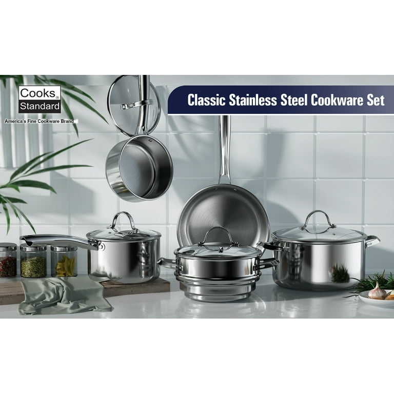 Cooks Standard 9-Piece Classic Stainless Steel Cookware Set 