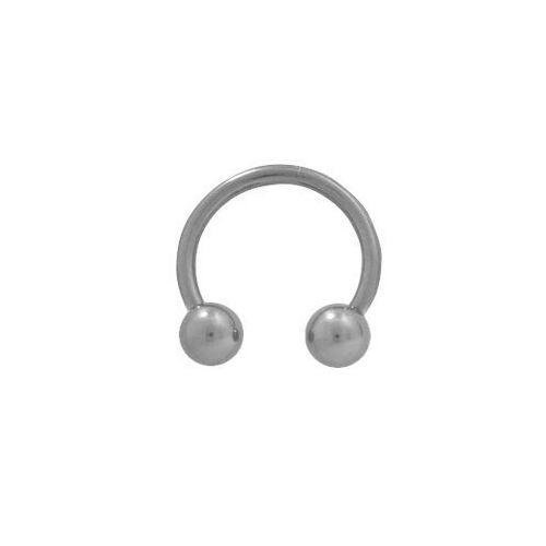 High Polish 14G Titanium Circular Barbell Horseshoe Ring With Ball Bead Ends